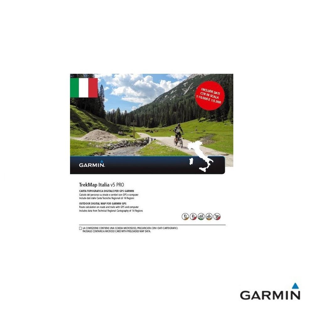 Caratteristiche tecniche e prezzi cartografia dei sentieri Garmin TrakMap Italia V5 PRO