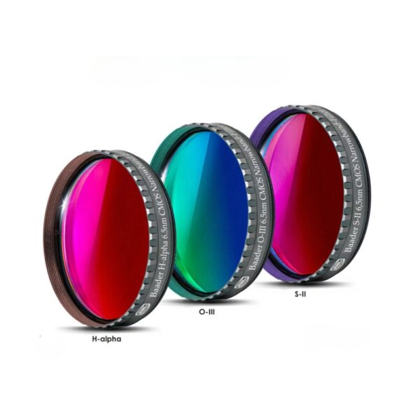 Caratteristiche tecniche e prezzi set 3 filtri Narrowband H-Alpha, O-III, S-II Baader Planetarium 50,8mm ottimizzati per F.3.8 a F.10